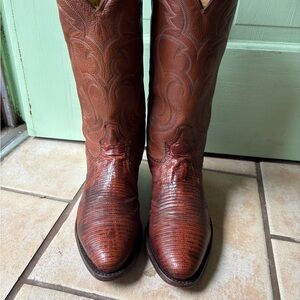Tony Lama Brown Leather Western Cowboy Boots
